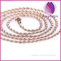 1.9x500mm 18k rose gold plated stainless steel necklace chain